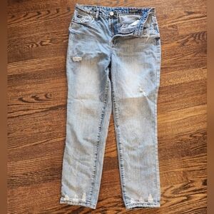 Blank NYC Light Wash Distressed Straight Leg Jeans